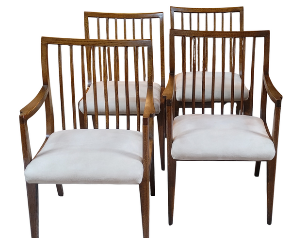 Set of 4 MCM Wood Spindle Back Dining Chairs