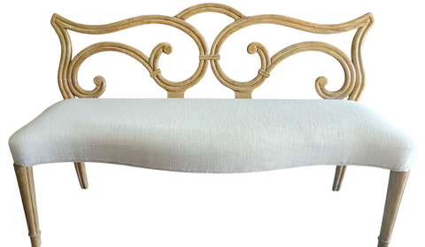 Contemporary Wood Scroll Back Bench