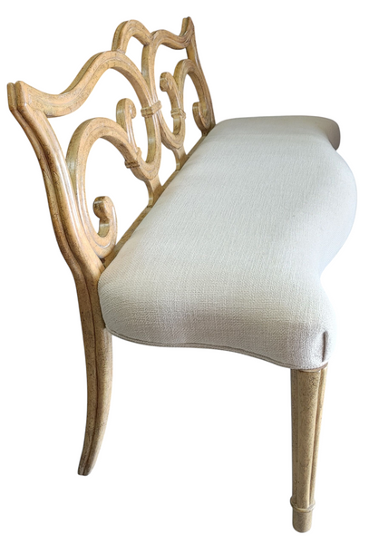 Contemporary Wood Scroll Back Bench