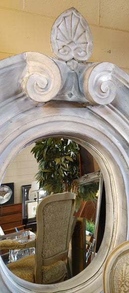 Large 6 ft French Mansard Style Iron Architectural Mirror