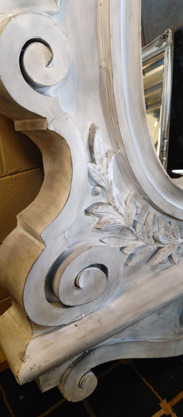 Oversize French Mansard Style Architectural Iron Mirror 6 Feet