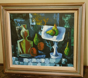 Cubist Still Life Original Signed Oil Painting