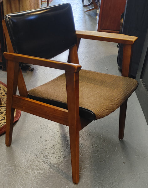 Vintage Mid Century Walnut Danish Inspired Side Library Office Chair - A Pair