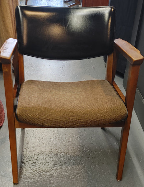 Vintage Mid Century Walnut Danish Inspired Side Library Office Chair - A Pair