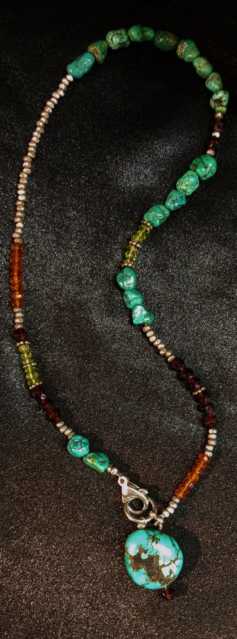 Turquoise Drop Necklace Boho Style