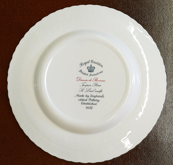 Vintage Royal Caludon Bristol Ironstone Damas de provence Plum Luncheon Plate