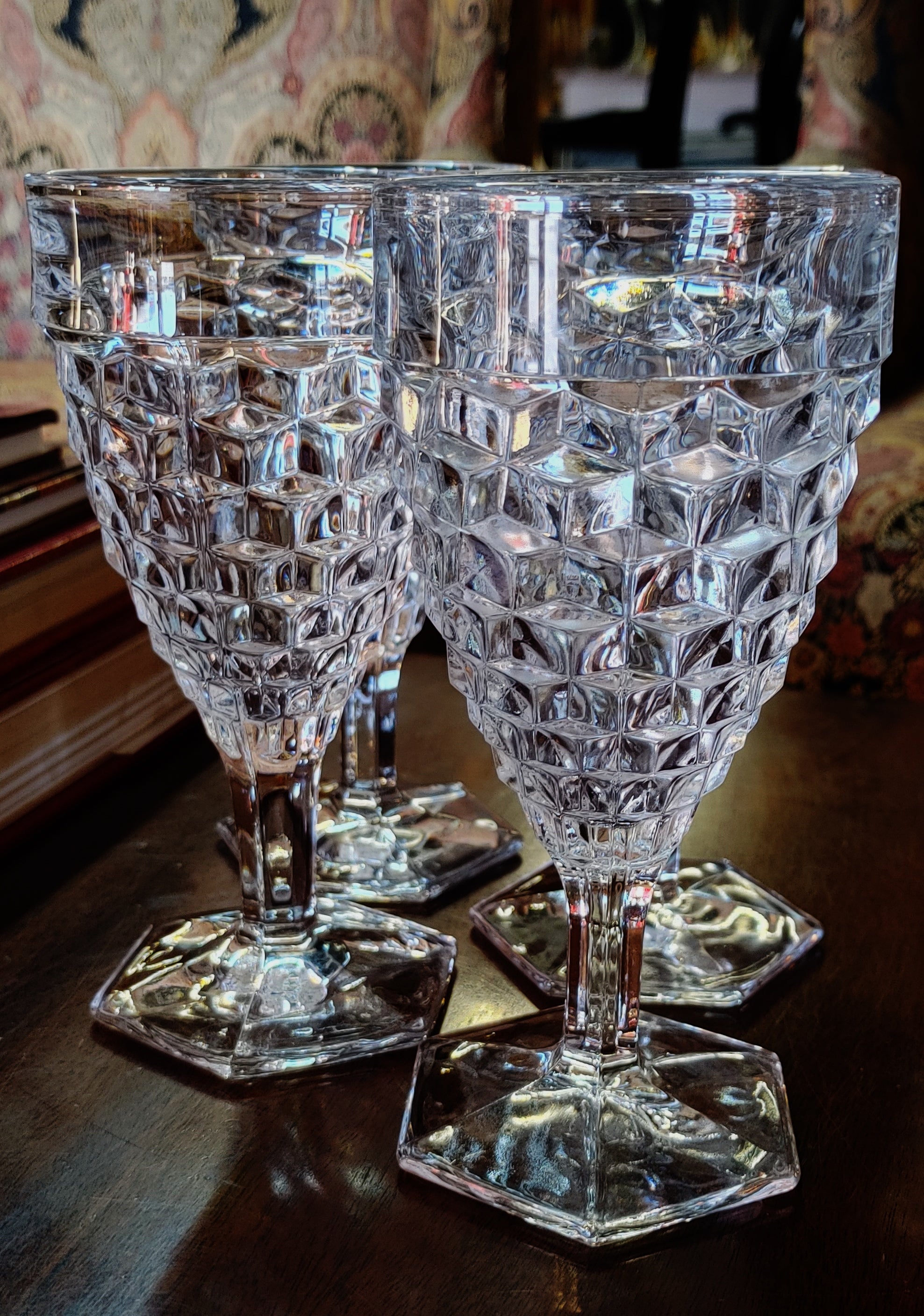 Fostoria American Cubist Water Juice Wine Iced Tea Glass