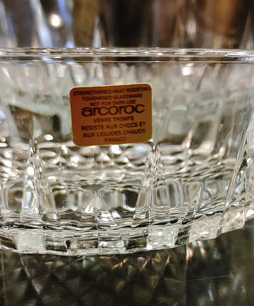 Vintage Arcoroc France Starburst Glass Salad Fruit Bowl Set 7 pc